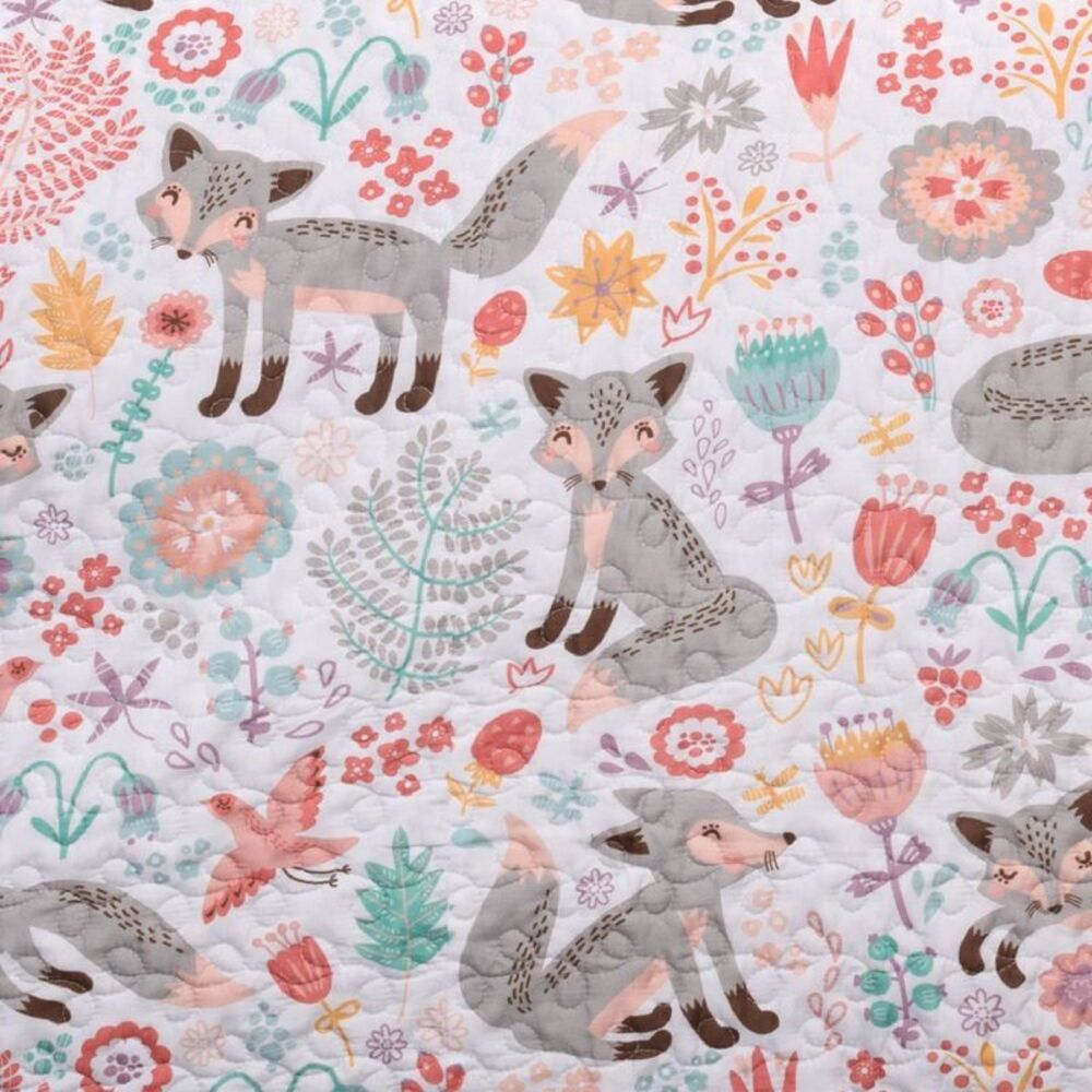 Lush Decor - 3pc Twin Kids' Pixie Fox Reversible Quilt Set with Gray/Pink - Picture 4 of 4